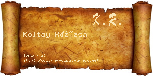 Koltay Rózsa névjegykártya