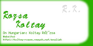 rozsa koltay business card